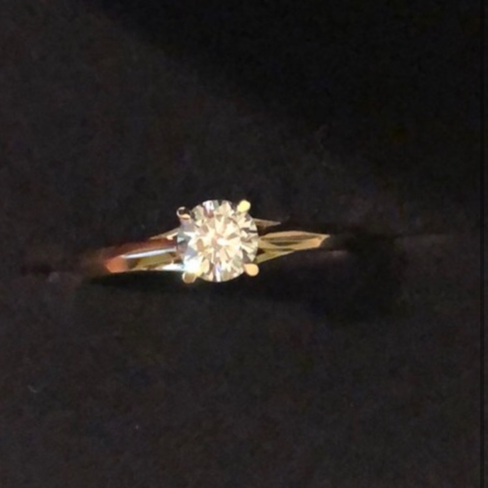 Moissanite, 14K Yellow Gold Ring